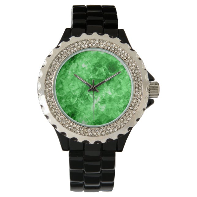 Grüne Krummlinge Armbanduhr (Vorderseite)