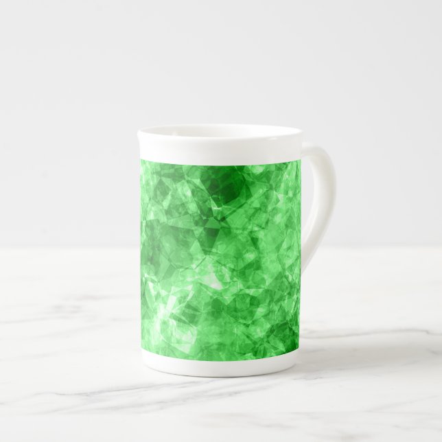 Grüne Krummlinge Prozellantasse (Vorderseite Rechts)