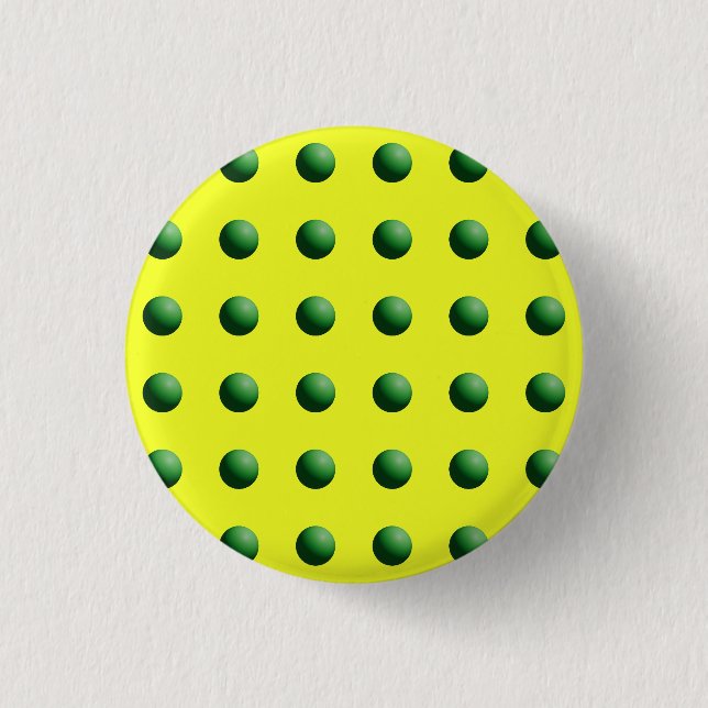 Grüne Kugeln auf Gelb Button (Vorderseite)