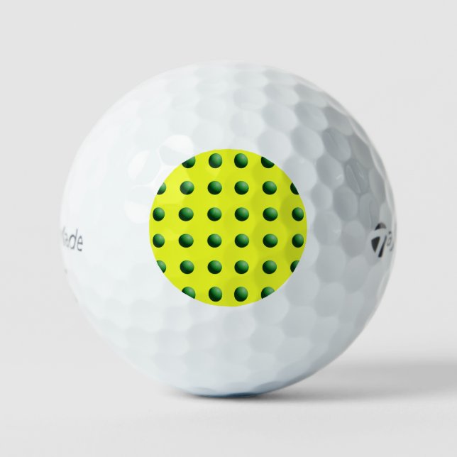 Grüne Kugeln auf Gelb Golfball (Vorderseite)