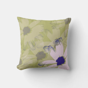 Grüne Kunstblume Pink Olive Daisy Kissen