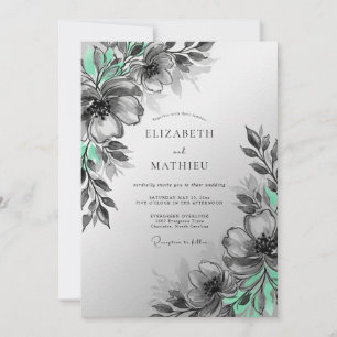 Grüne Künstlerische Botanische Hochzeit Einladung