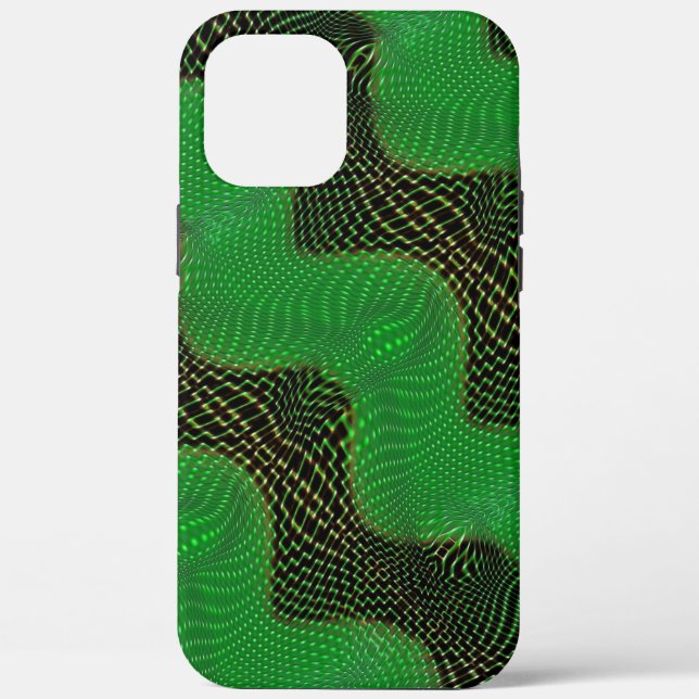 Grüne Kurve und klare Punkte im dunklen Hintergrun Case-Mate iPhone Hülle (Rückseite)