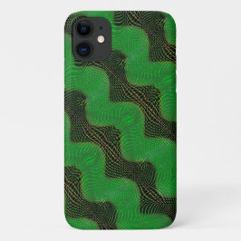 Grüne Kurve und klare Punkte im dunklen Hintergrun Case-Mate iPhone Hülle