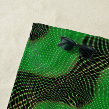 Grüne Kurve und klare Punkte im dunklen Hintergrun