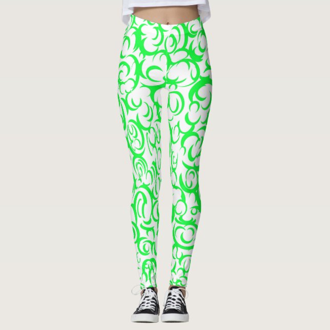 Grüne Kurven Leggings (Vorderseite)