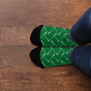 Grüne Lacrosse Weiße Sticks Gemusterte Socken