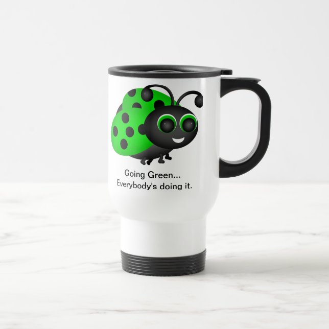 Grüne Ladybug-Tasse Reisebecher (Rechts)