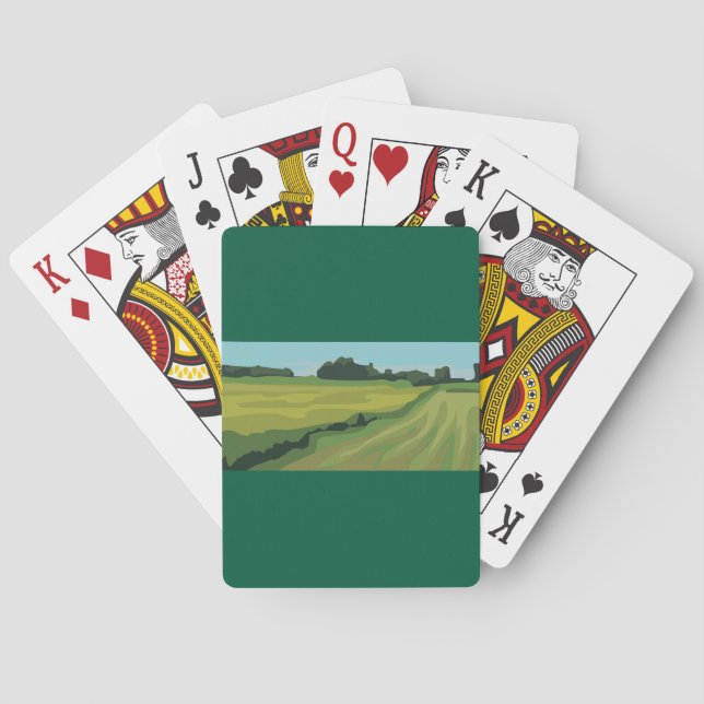 Grüne Landschaft auf dem Lande Spielkarten (Rückseite)