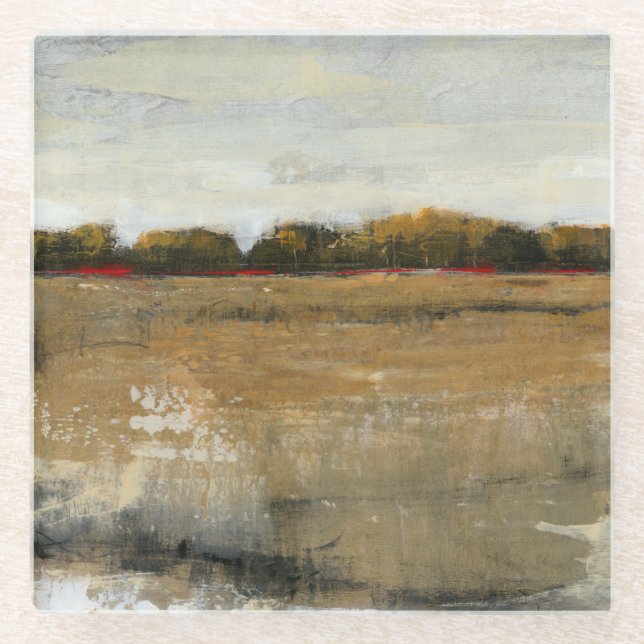 Grüne Landschaft Glasuntersetzer (Vorderseite)