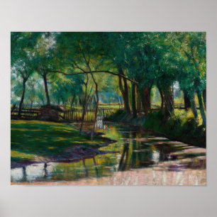 Grüne Landschaft mit einem Bach (1891) Wladyslaw P Poster