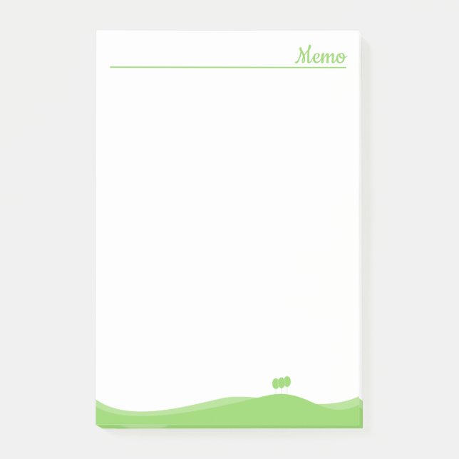 Grüne Landschaft Post-it Klebezettel (Vorderseite)