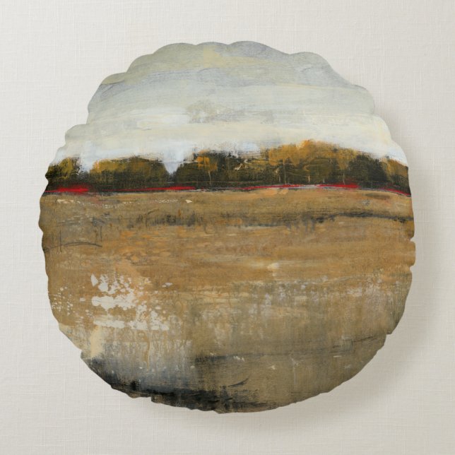 Grüne Landschaft Rundes Kissen (Vorderseite)