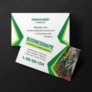 Grüne Landschaftsbau Rasenmähen Rasenpflege Hof Visitenkarte