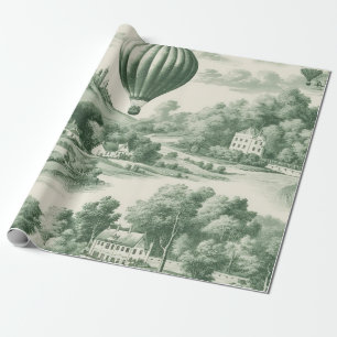 Grüne Landtoilette Heißluftballon (9) Geschenkpapier