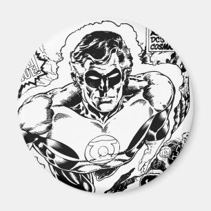 Grüne Lanterneien, schwarz und weiß Magnet