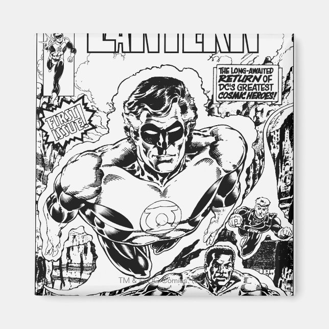 Grüne Lanterneien, schwarz und weiß Magnet (Vorne)