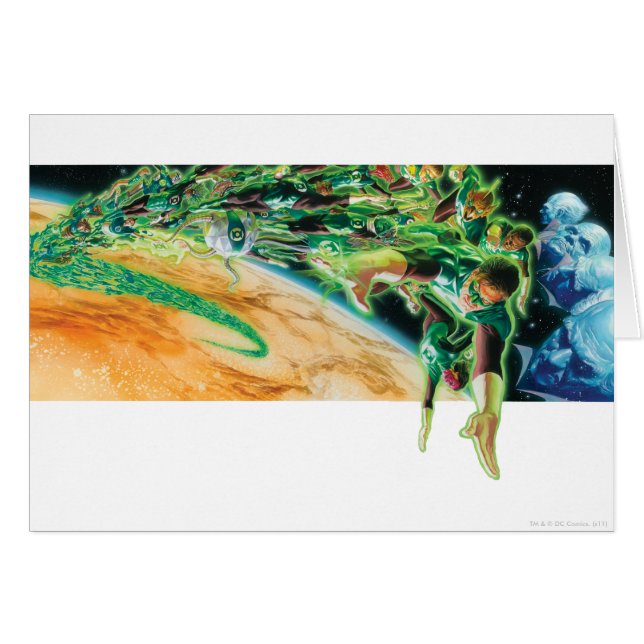 Grüne Lanterns fliegen im Weltraum (Vorderseite (Horizontal))