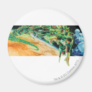 Grüne Lanterns fliegen im Weltraum Magnet