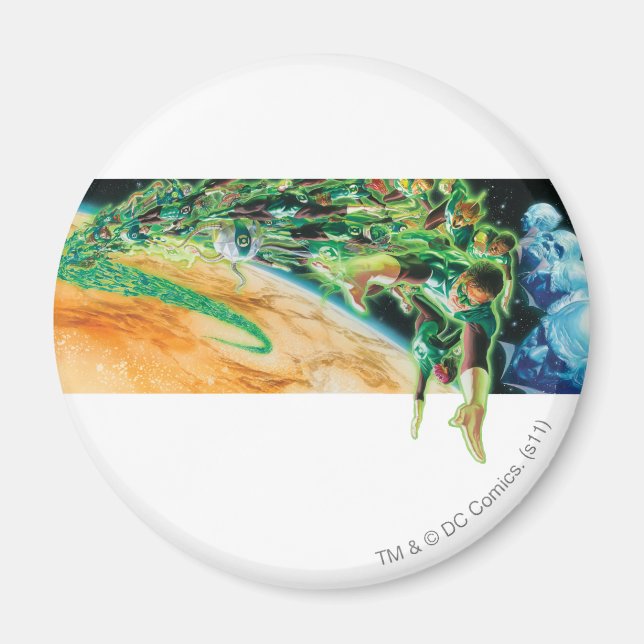 Grüne Lanterns fliegen im Weltraum Magnet (Vorne)