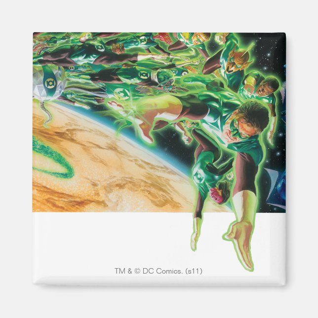 Grüne Lanterns fliegen im Weltraum Magnet (Vorne)