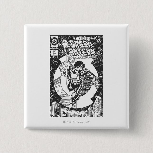 Grüne Laterne - alle sie fängt hier, Schwarzes und Button (Vorderseite)