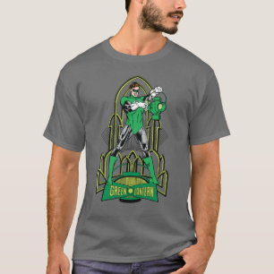 Grüne Laterne auf dekorativem Hintergrund T-Shirt