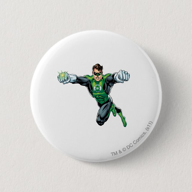 Grüne Laterne - Comic, vorwärts schauend Button (Vorderseite)