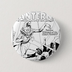 Grüne Laterne gegen den Clown, Schwarzweiss Button