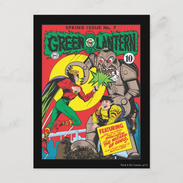 Grüne Laterne gegen den Zauberer der Odds Postkarte (Vorderseite)