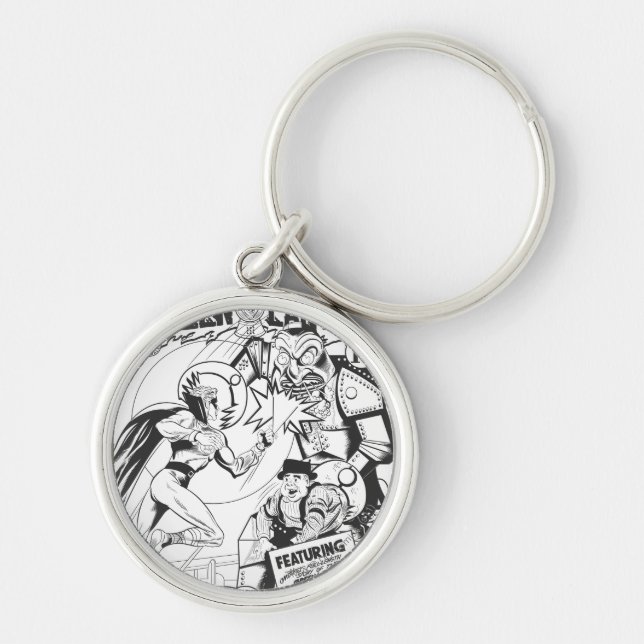 Grüne Laterne gegen den Zauberer Odds, Black and W Schlüsselanhänger (Vorne)