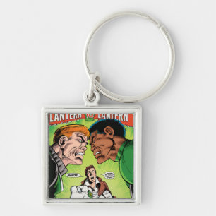 Grüne Laterne gegen grüne Laterne Schlüsselanhänger