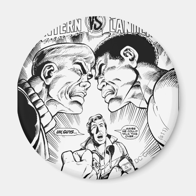 Grüne Laterne gegen Grüne Laterne, Schwarz und Wei Magnet