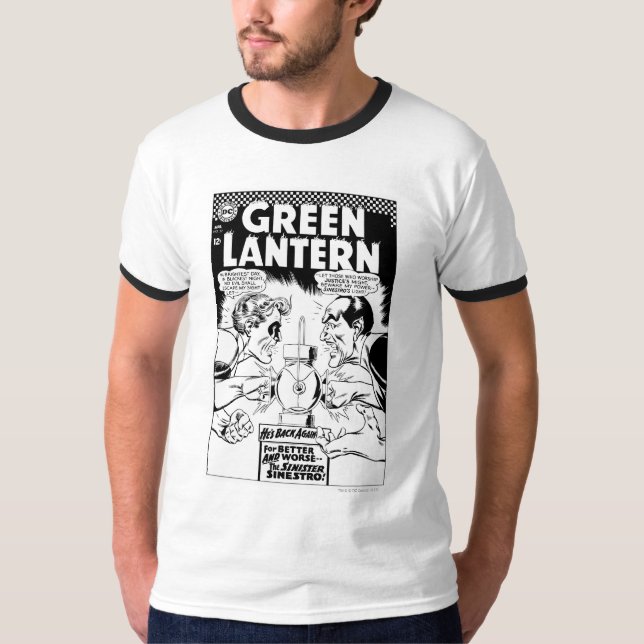 Grüne Laterne gegen Sinestro, Schwarz und Weiß T-Shirt (Vorderseite)