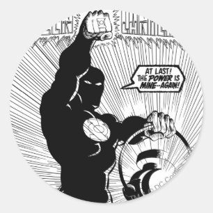 Grüne Laterne - glühende Laterne, Schwarzweiss Runder Aufkleber