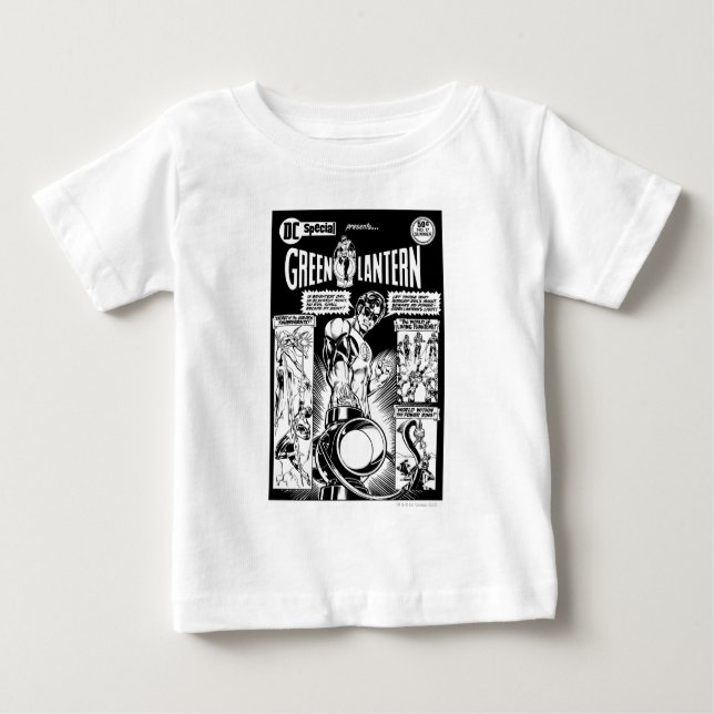 Grüne Laterne - Grünes schattiges Comic, Schwarz u Baby T-shirt (Vorderseite)