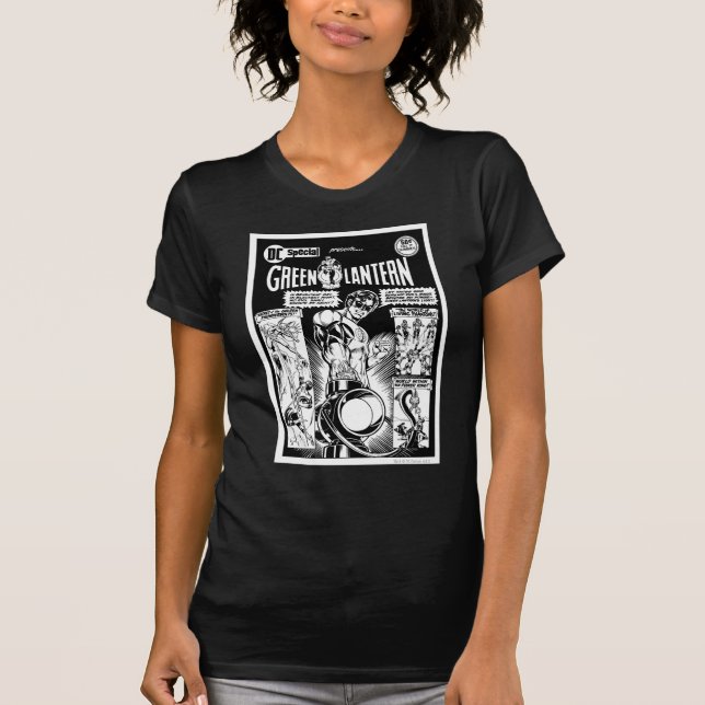 Grüne Laterne - Grünes schattiges Comic, Schwarz u T-Shirt (Vorderseite)