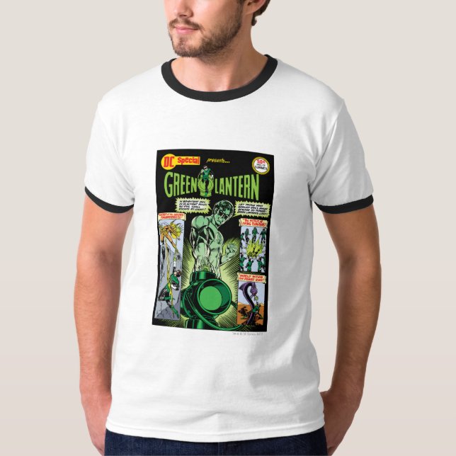 Grüne Laterne - Grünes schattiges Comic T-Shirt (Vorderseite)