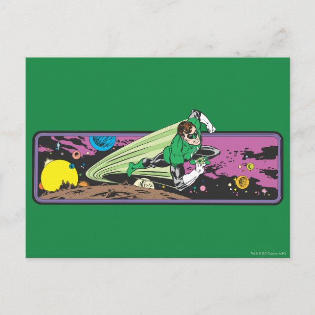 Grüne Laterne im Raum Postkarte (Vorderseite)