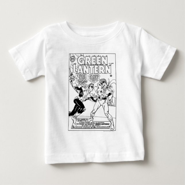 Grüne Laterne im Ring, Schwarz und Weiß Baby T-shirt (Vorderseite)