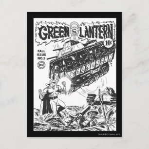 Grüne Laterne in den Gräben, Schwarz und Weiß Postkarte