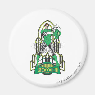 Grüne Laterne mit Buchstaben Magnet