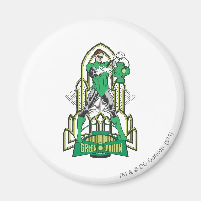 Grüne Laterne mit Buchstaben Magnet (Vorne)