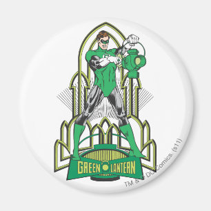 Grüne Laterne mit Buchstaben Magnet