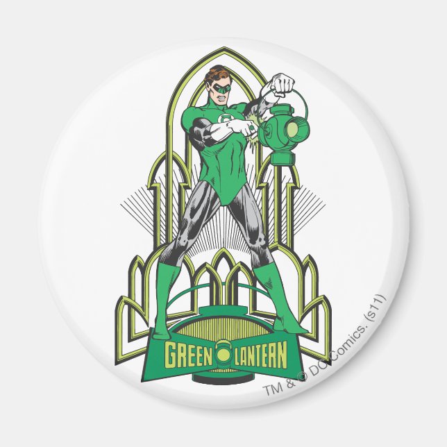Grüne Laterne mit Buchstaben Magnet (Vorne)