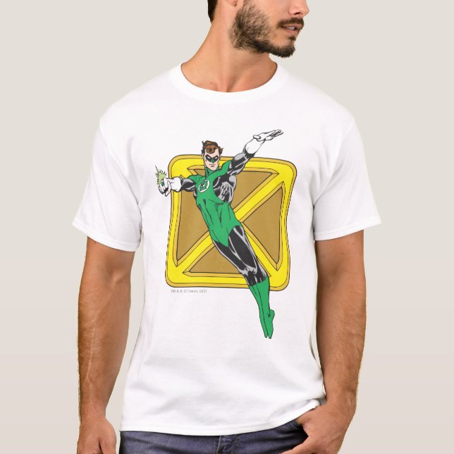 Grüne Laterne mit Hintergrund T-Shirt (Vorderseite)