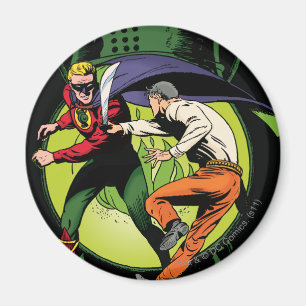 Grüne Laterne mit Kap im Kampf Magnet