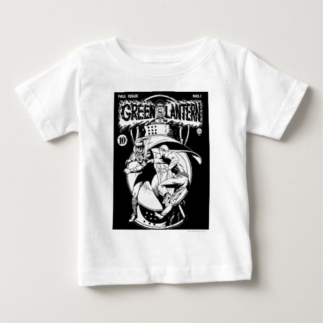 Grüne Laterne mit Kap im Kampf, Schwarz und Weiß Baby T-shirt (Vorderseite)