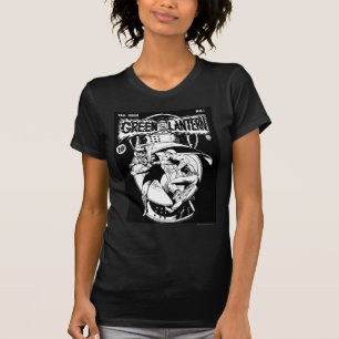 Grüne Laterne mit Kap im Kampf, Schwarz und Weiß T-Shirt