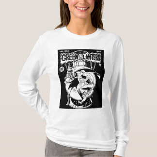 Grüne Laterne mit Kap im Kampf, Schwarz und Weiß T-Shirt